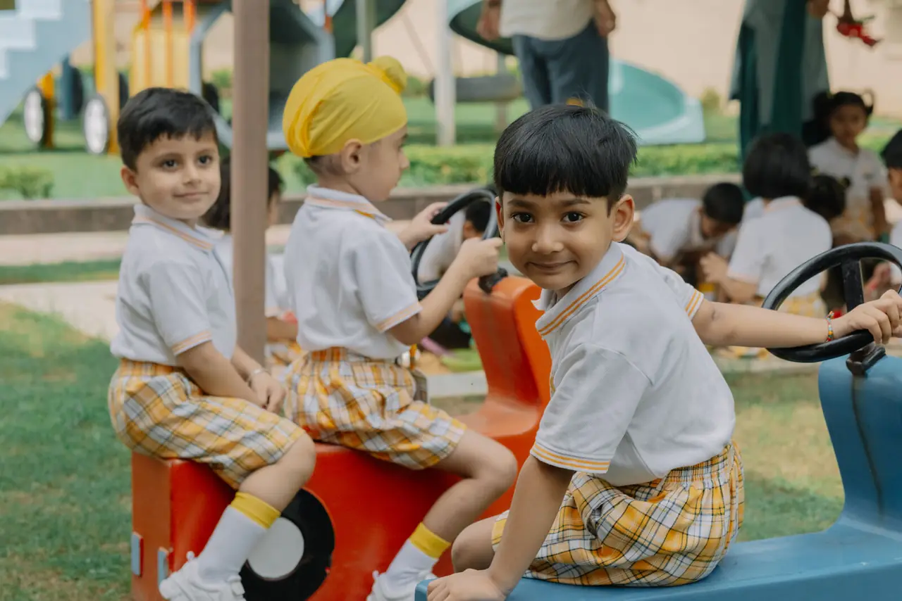 Children on the riders in the Playhouse