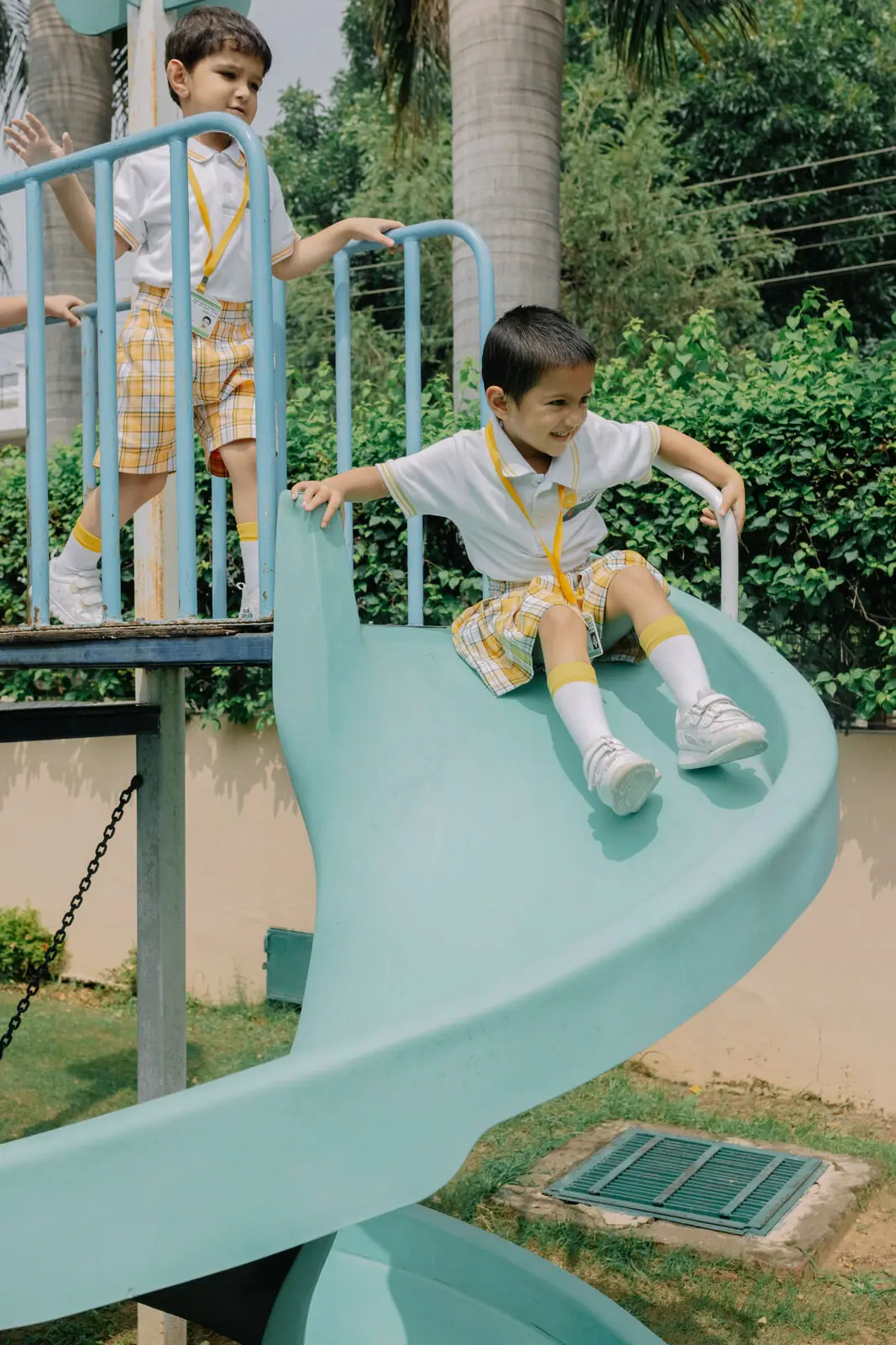 A child on the slide